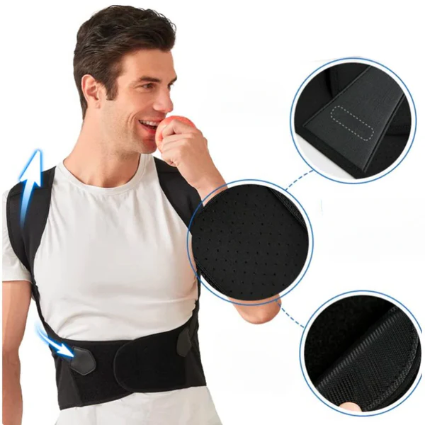 Posture Corrector Brace with Adjustable Straps and Neck Tension Relief, Upper Back Support