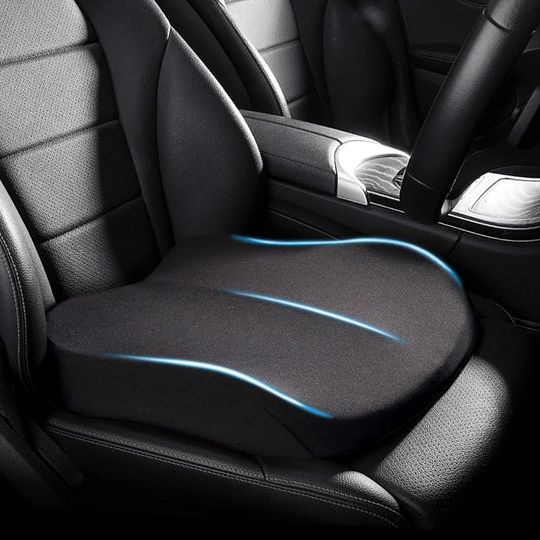 Memory Foam Seat Cushion with 3-Inch Height Boost and Ergonomic Spine Support