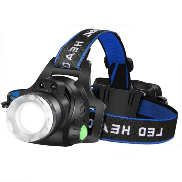 Rechargeable LED Headlamp with Adjustable Beam and Three Light Modes, Water Resistant