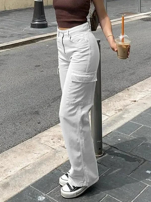 Cargo Pants with Adjustable Waist Belt and Multiple Leg Pockets, Loose Fit
