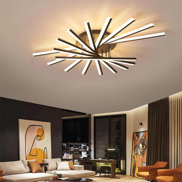 NovaBeam Modern LED Linear Ceiling Light 47" Black & White, Living Room Ceiling Lights