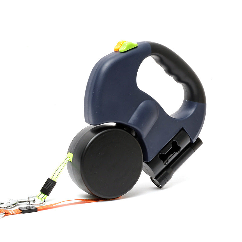 Dual Lead Dog Leash with Rotating Swivel Joint and Padded Handle