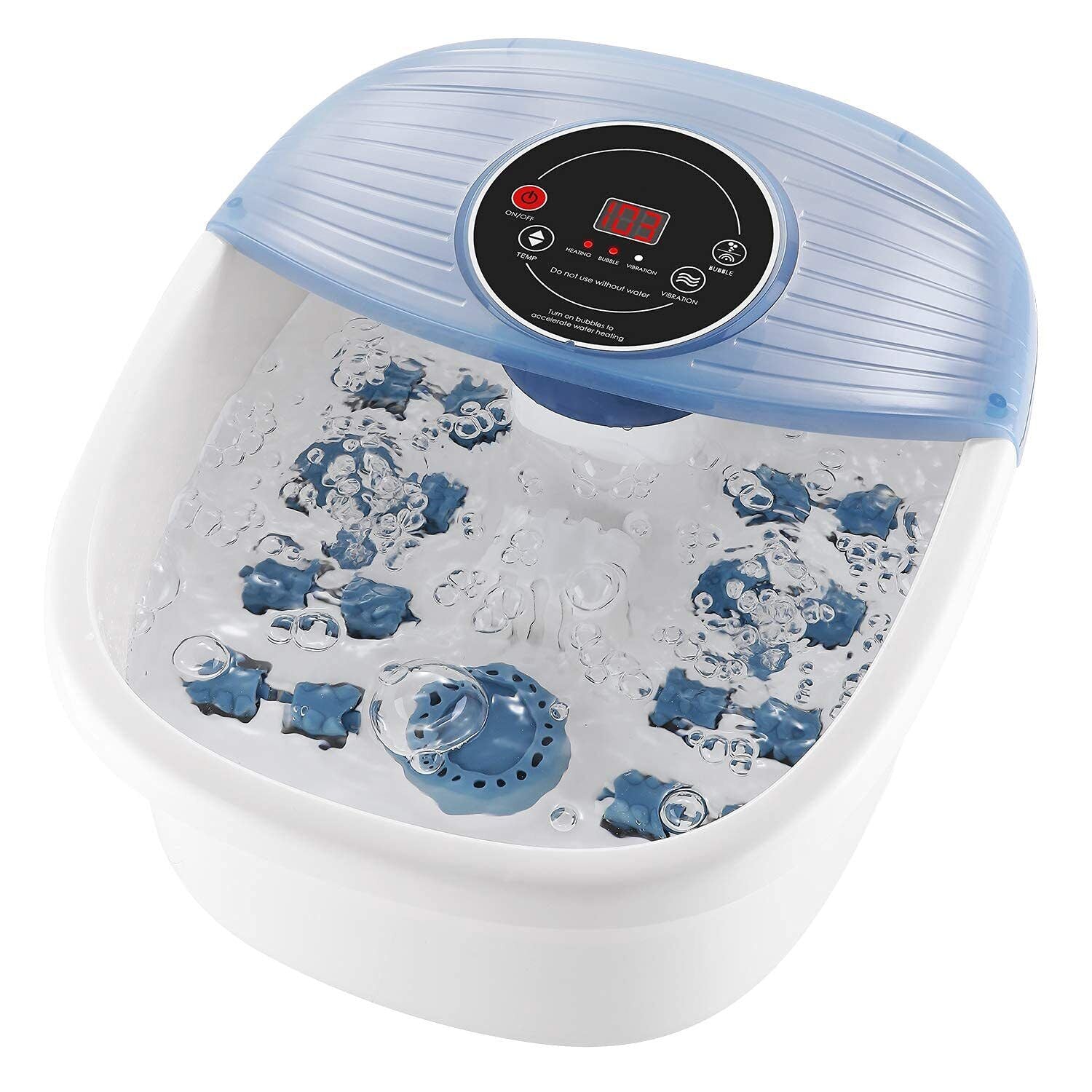 Foot Spa Bath with Heating and Massage Rollers, Bubble Action