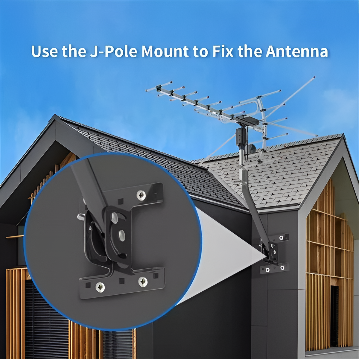 Outdoor TV Antenna with 360 Motorized Rotation and Smart IC Filtering, 33ft Cable