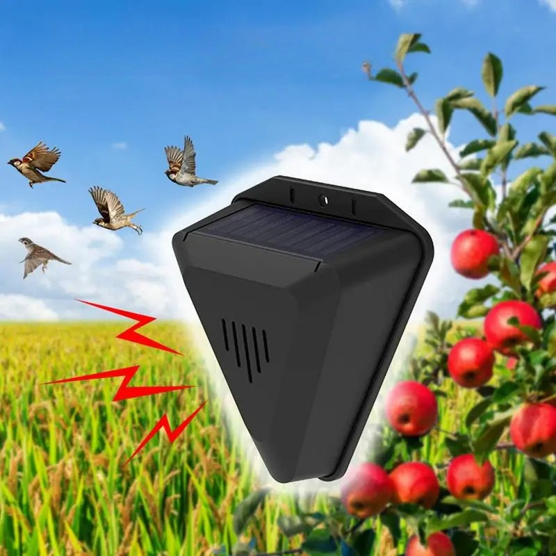 Solar Powered Bird Repeller with 13 Predator Sounds and Automatic Day Night Cycle