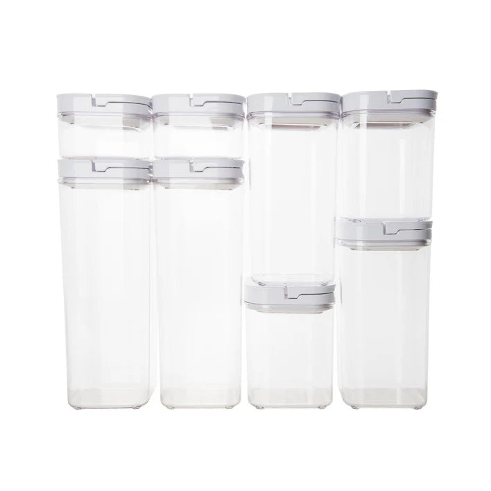Clear Airtight Food Storage Container Set Stackable 12-Piece with Flip Lids, Kitchen Accessories