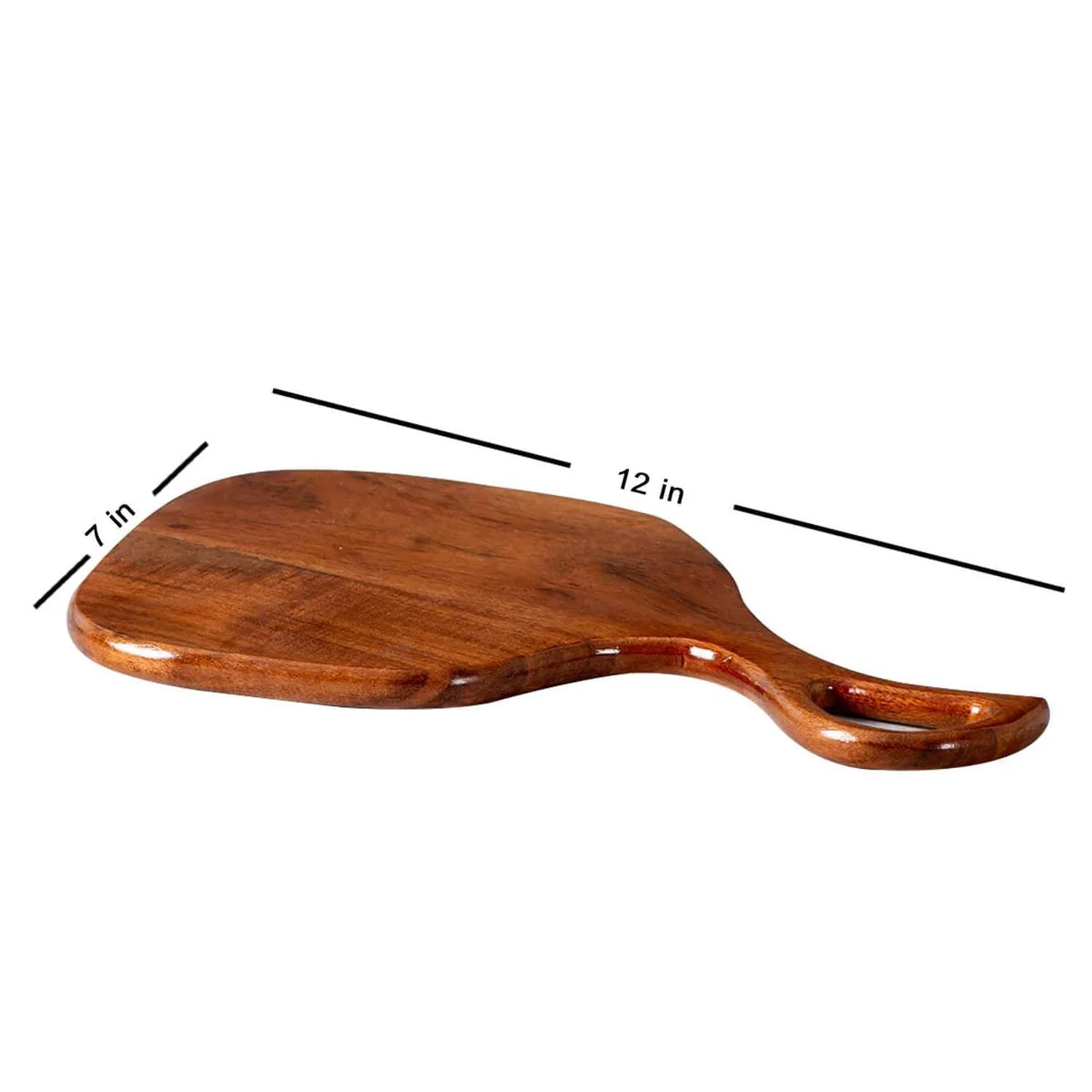 Artisan Acacia Wood Cutting Board Natural Finish Single-Piece with Handle, Kitchen Accessories