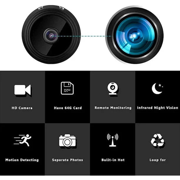Wireless 1080P Camera with Night Vision and Motion Detection, Magnetic Base