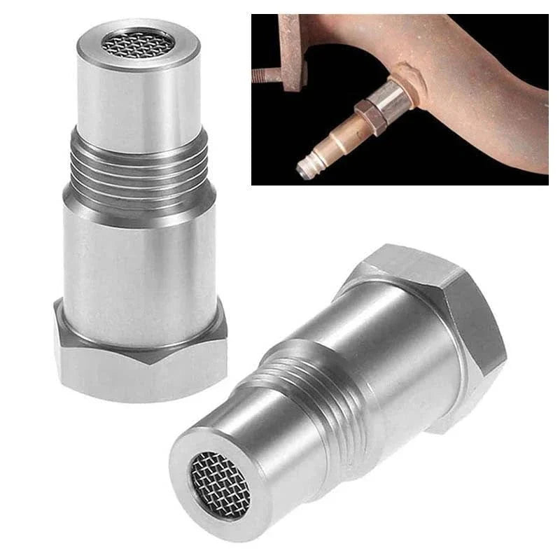 Oxygen Sensor Adapter with Stainless Steel Mesh Filter and Converter Element, M18x1.5 Thread
