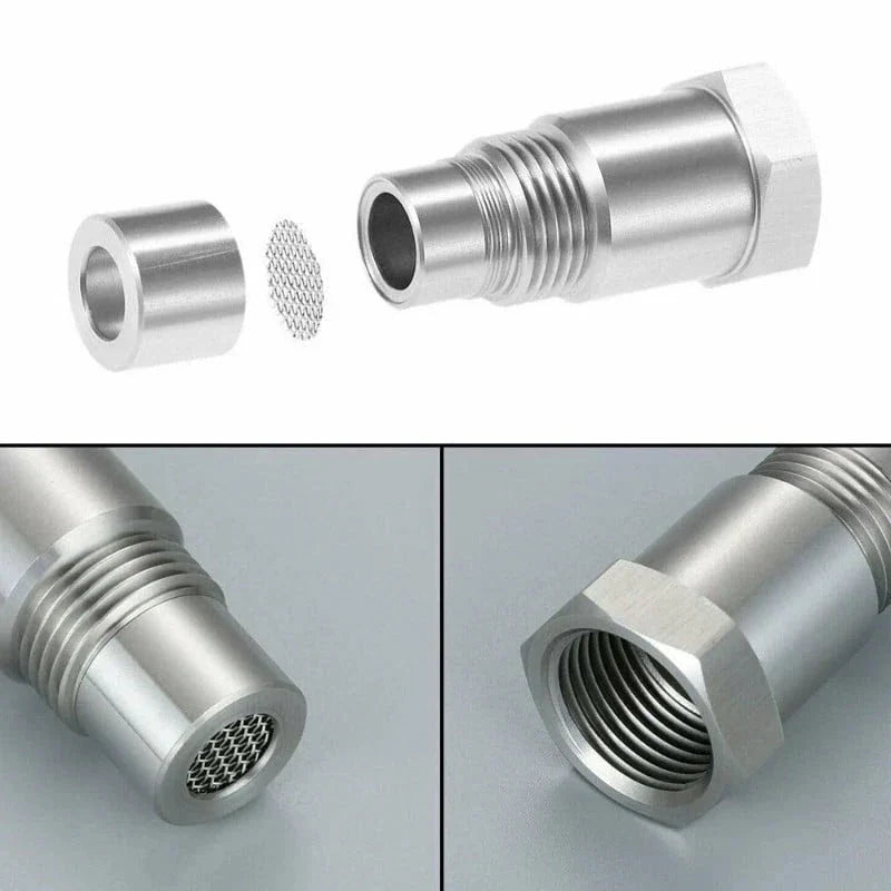 Oxygen Sensor Adapter with Stainless Steel Mesh Filter and Converter Element, M18x1.5 Thread