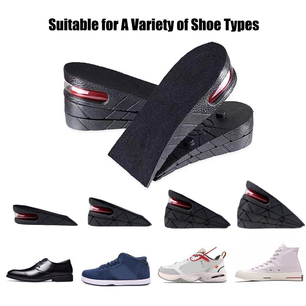 Adjustable Height Insoles with Shock Absorption and Moisture Wicking, Sizes 4.5-9