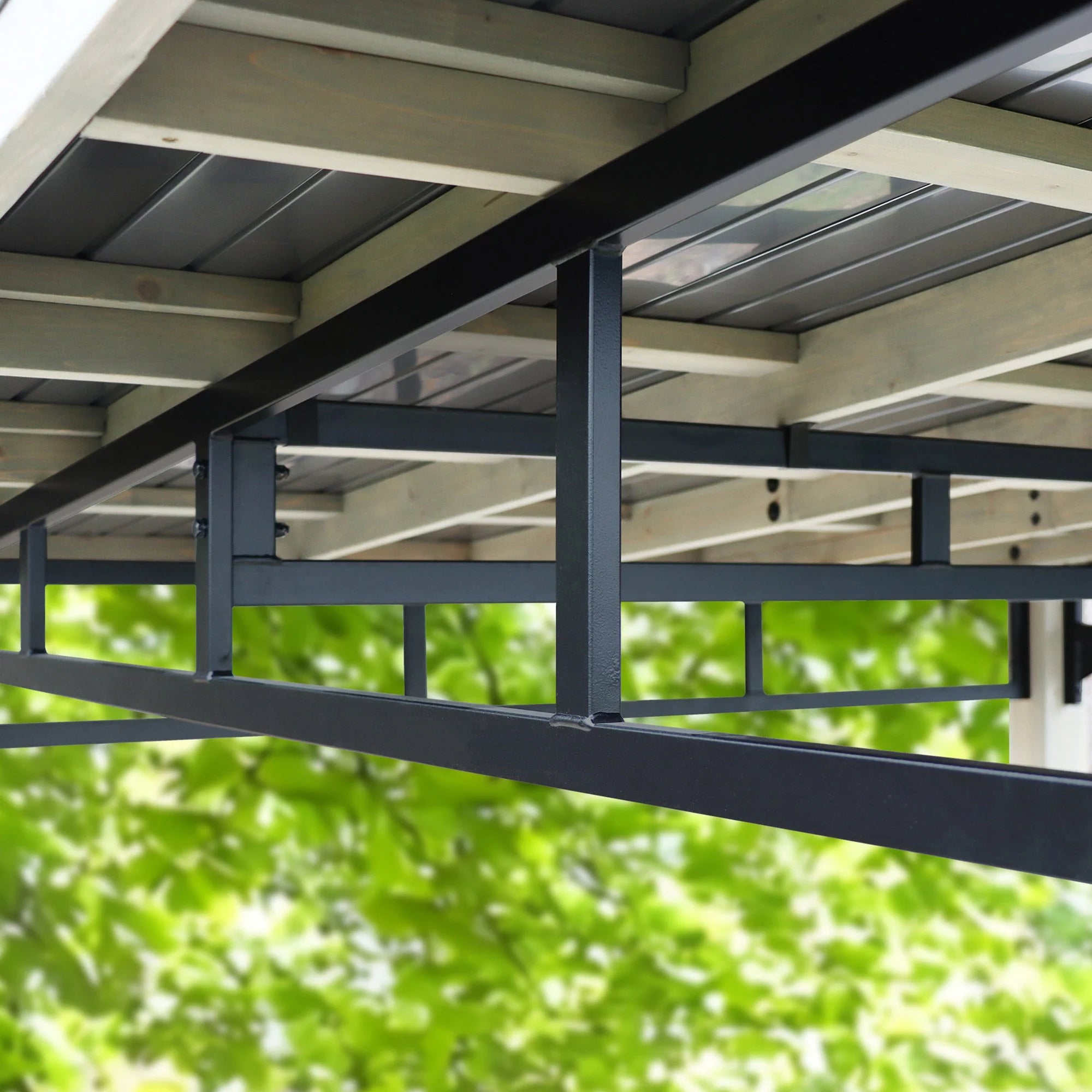 Modern Edge 12x9.3 Cedar Outdoor Gazebo with Aluminum Roof Ash Gray & Black Frame, Patio Shelter