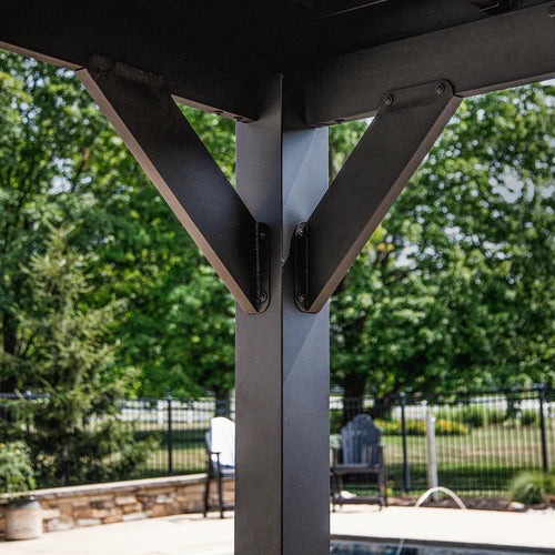 Urban Shade 12x9.5 Steel Outdoor Gazebo Black Modern Frame, Patio Shelter