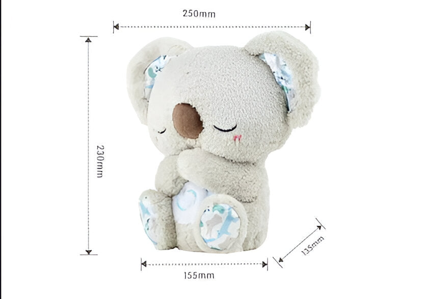 Breathing Koala Plush Toy with Heartbeat Sound and Chest Light, Rhythmic Motion