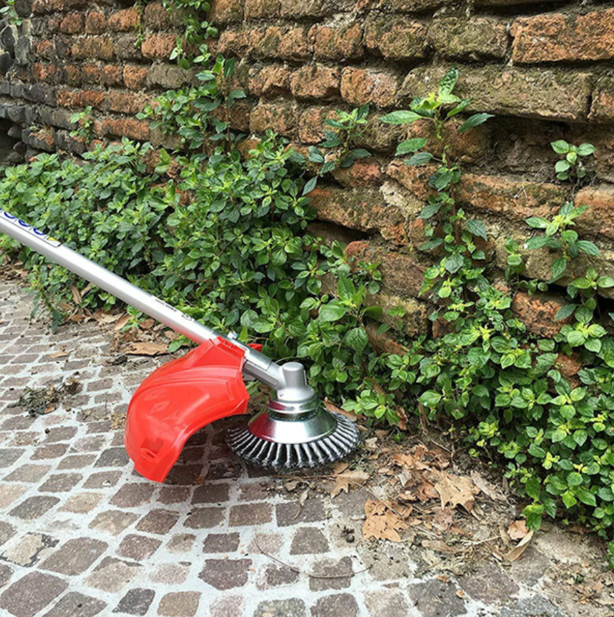 Steel Weed Trimmer Brush with 360-Degree Wire Design and Universal Attachment