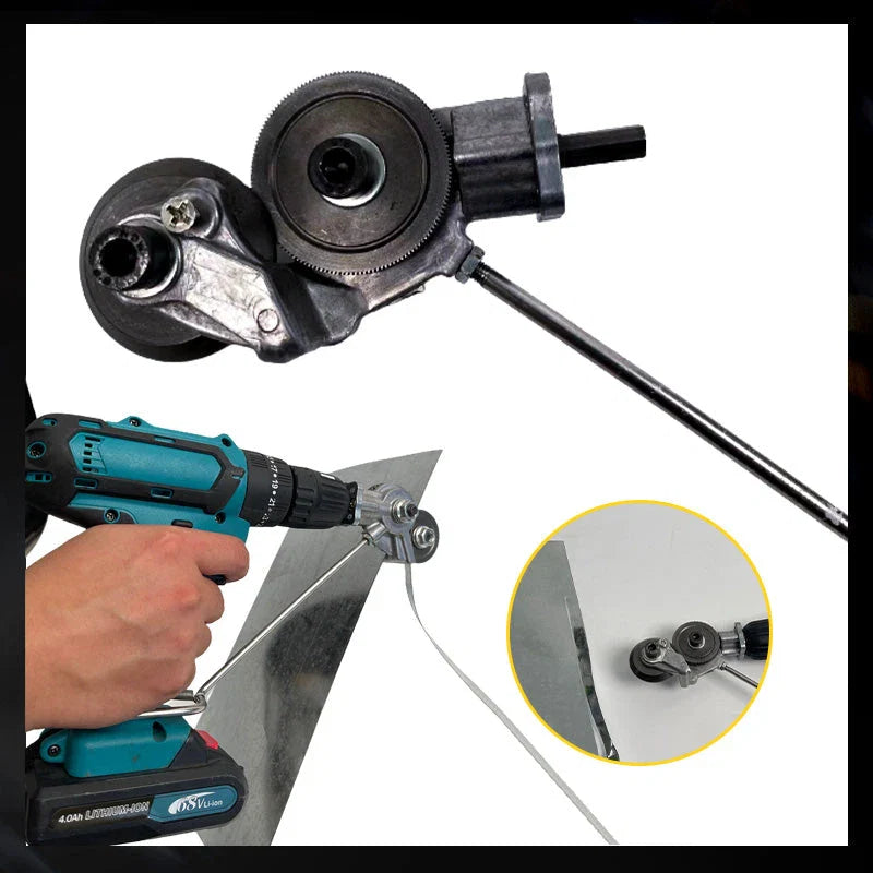 Metal Sheet Drill Cutter Attachment with Blade Guard and Ergonomic Grip