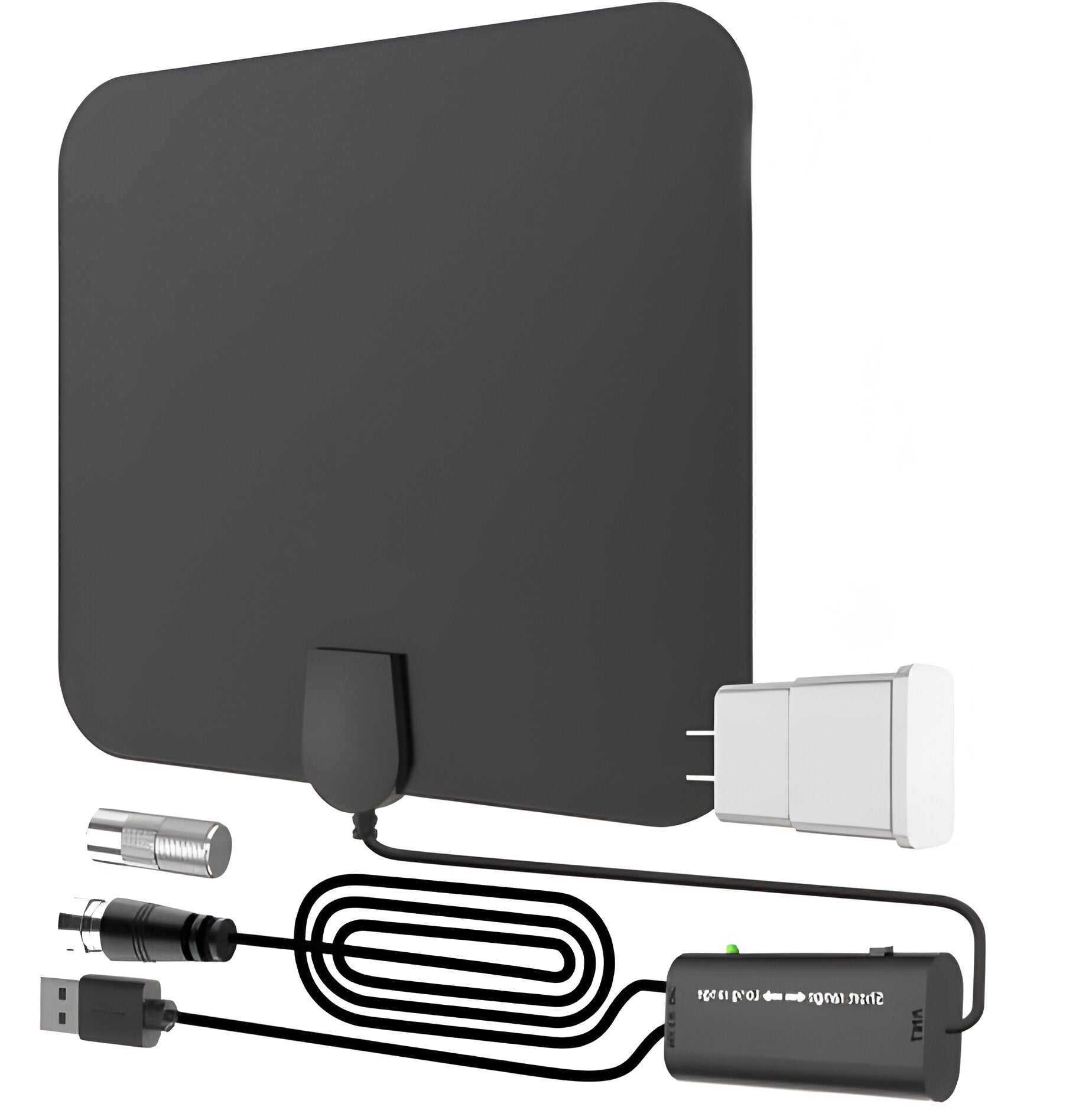 Indoor Digital TV Antenna with 37dB Signal Amplifier and 10ft Cable