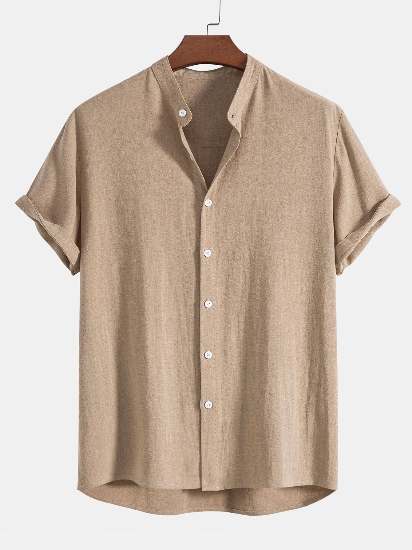 Lightweight Linen Set with Short Sleeve Shirt and Tailored Pants for Summer