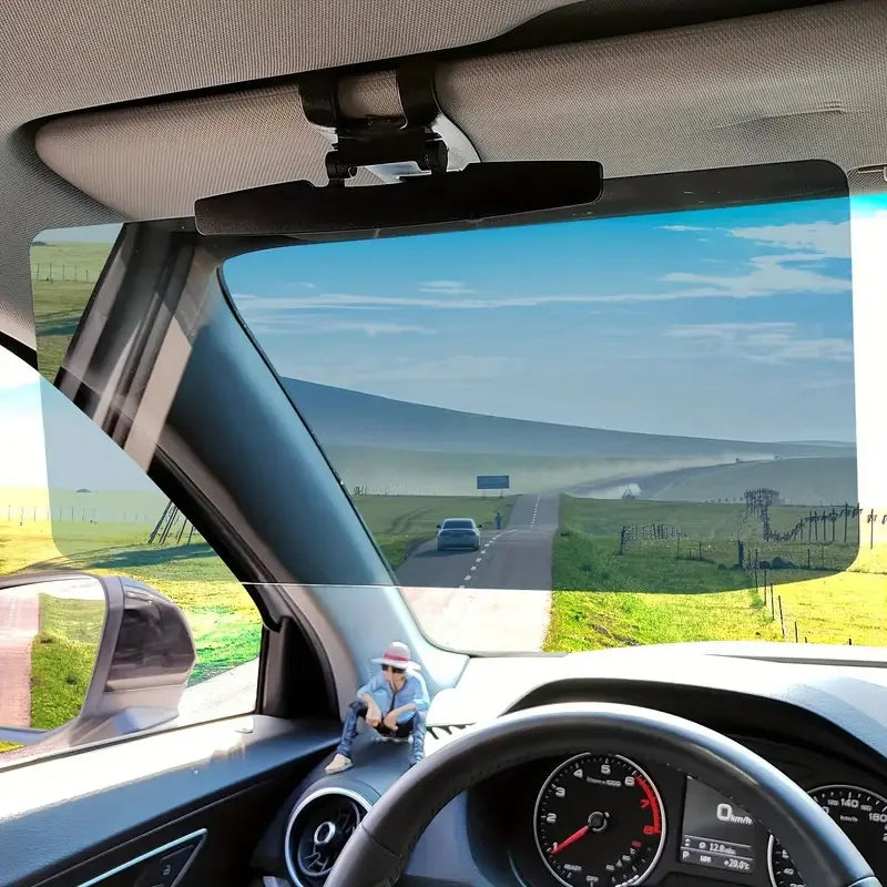 Polarized Car Sun Visor Extender with 180-Degree Rotation and Clip Attachment
