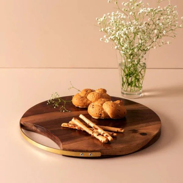 Heritage Acacia Wood Cutting Board & Utensil Holder Set Natural Finish 2-Piece, Kitchen Accessories