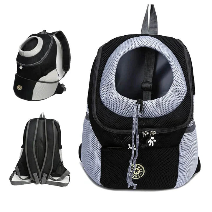 Pet Carrier Backpack with Adjustable Straps and Mesh Ventilation, Collar Hook Included