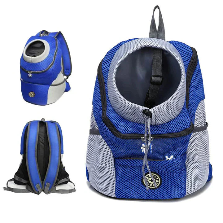 Pet Carrier Backpack with Adjustable Straps and Mesh Ventilation, Collar Hook Included