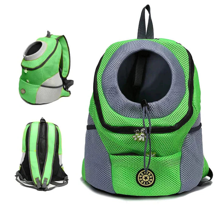 Pet Carrier Backpack with Adjustable Straps and Mesh Ventilation, Collar Hook Included