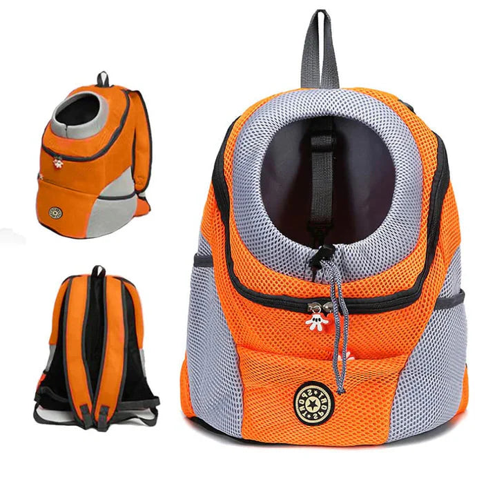 Pet Carrier Backpack with Adjustable Straps and Mesh Ventilation, Collar Hook Included