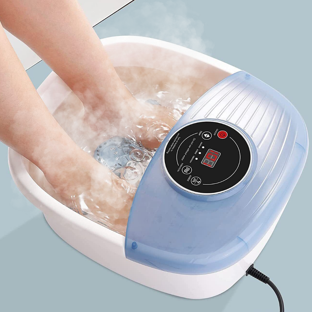 Foot Spa Bath with Heating and Massage Rollers, Bubble Action