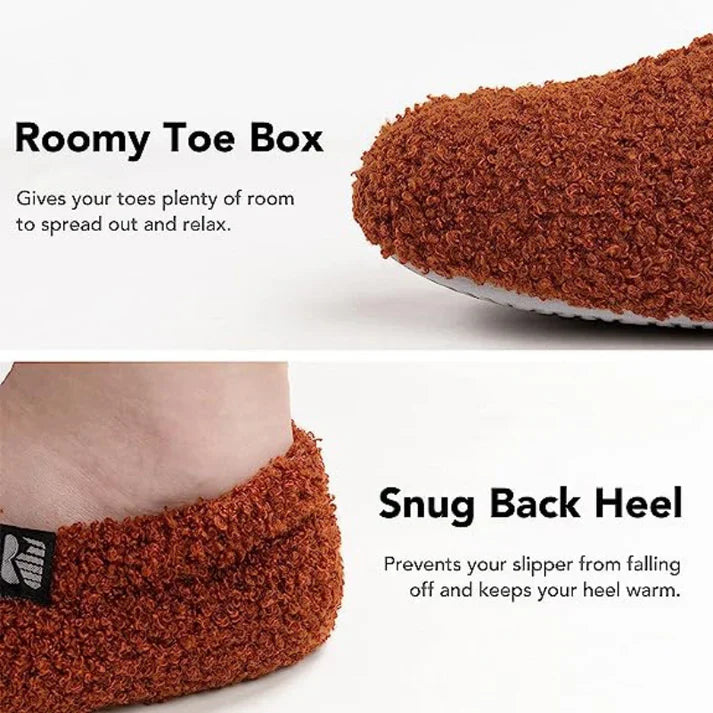 Fleece Slipper with Memory Foam Cushioning and Closed Back Heel Grip