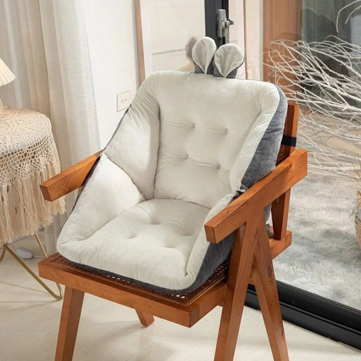 Seat Cushion with Lumbar Support and Non-Slip Base, Machine Washable Cover