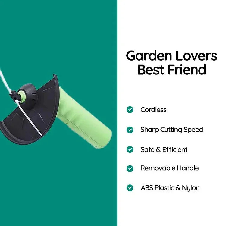 Cordless Grass Cutter with Adjustable Extension Pole and Debris Shield