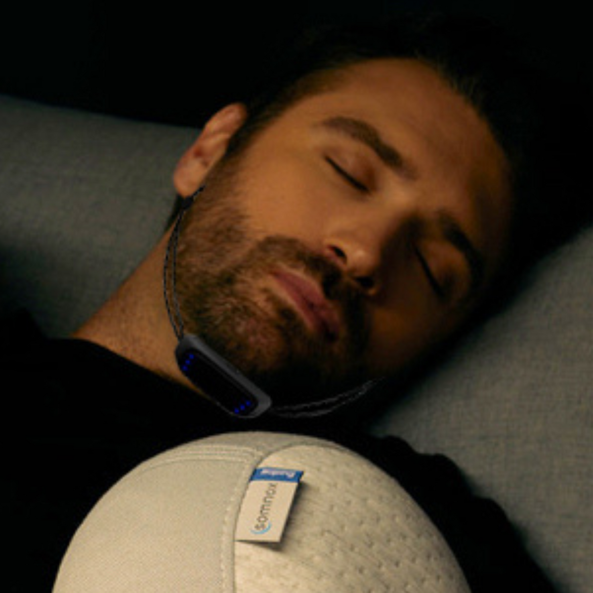 Chin Strap Device with Pulse Muscle Stimulation and Six Power Settings