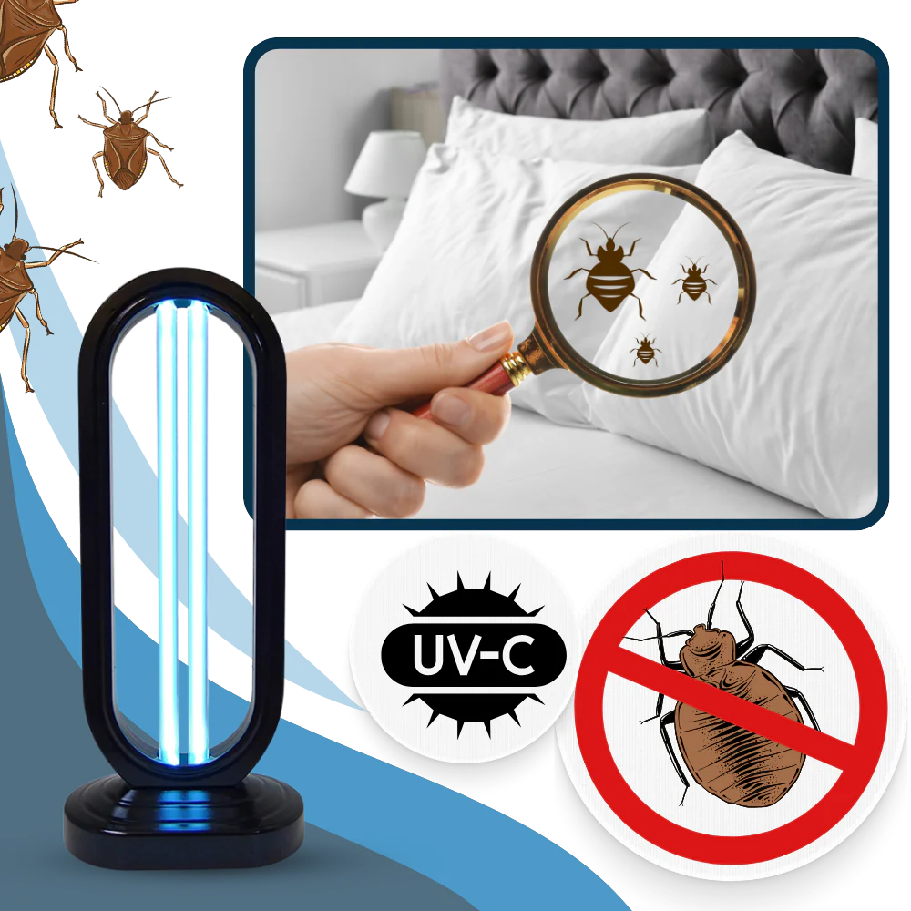 UV-C Disinfectant Bulb with Remote Control and Timer for Mattresses, Carpets, Furniture