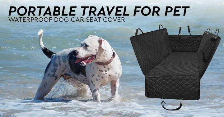 Waterproof Dog Car Seat Cover with Mesh Viewing Window and Zippered Side Panels, Machine Washable