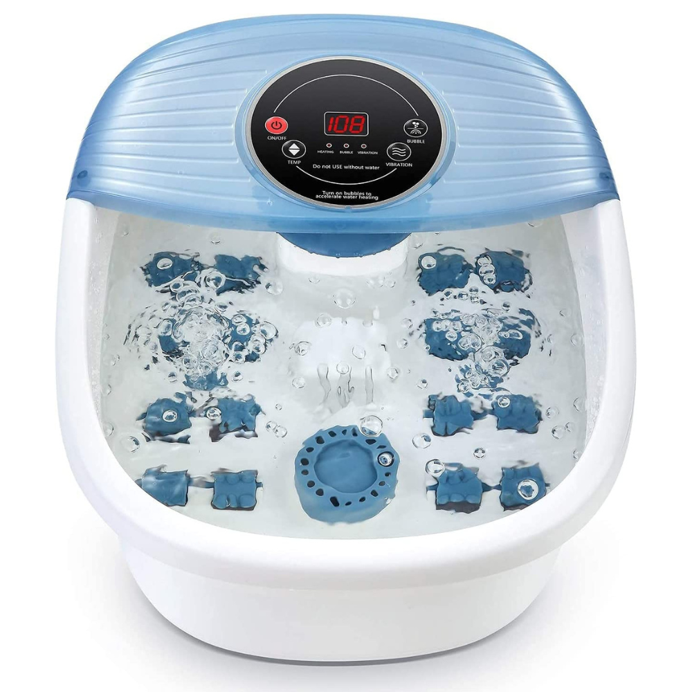 Foot Spa Bath with Heating and Massage Rollers, Bubble Action