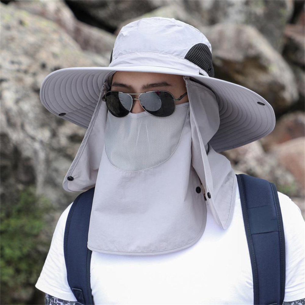 Fishing Hat with Wide Brim and Breathable Mesh, Water Resistant