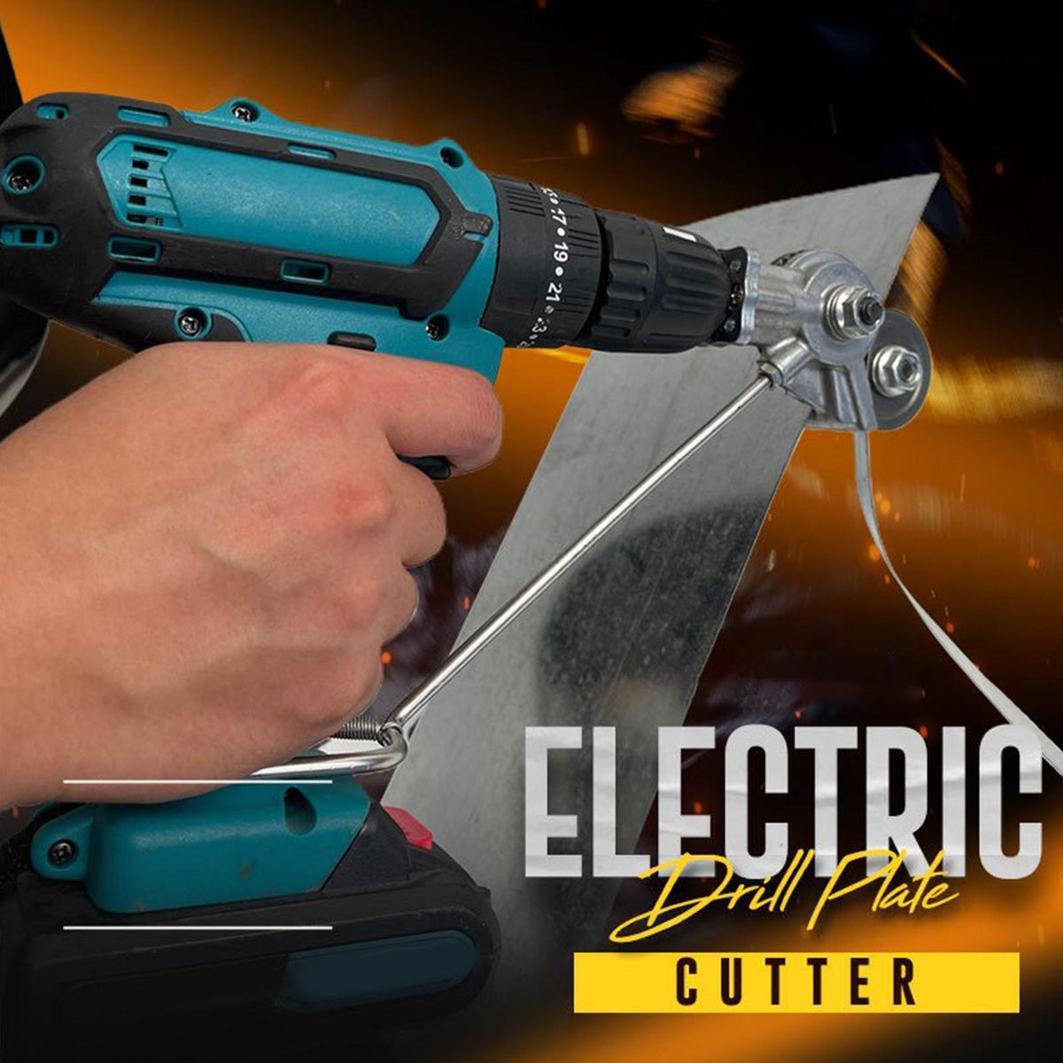 Metal Sheet Drill Cutter Attachment with Blade Guard and Ergonomic Grip