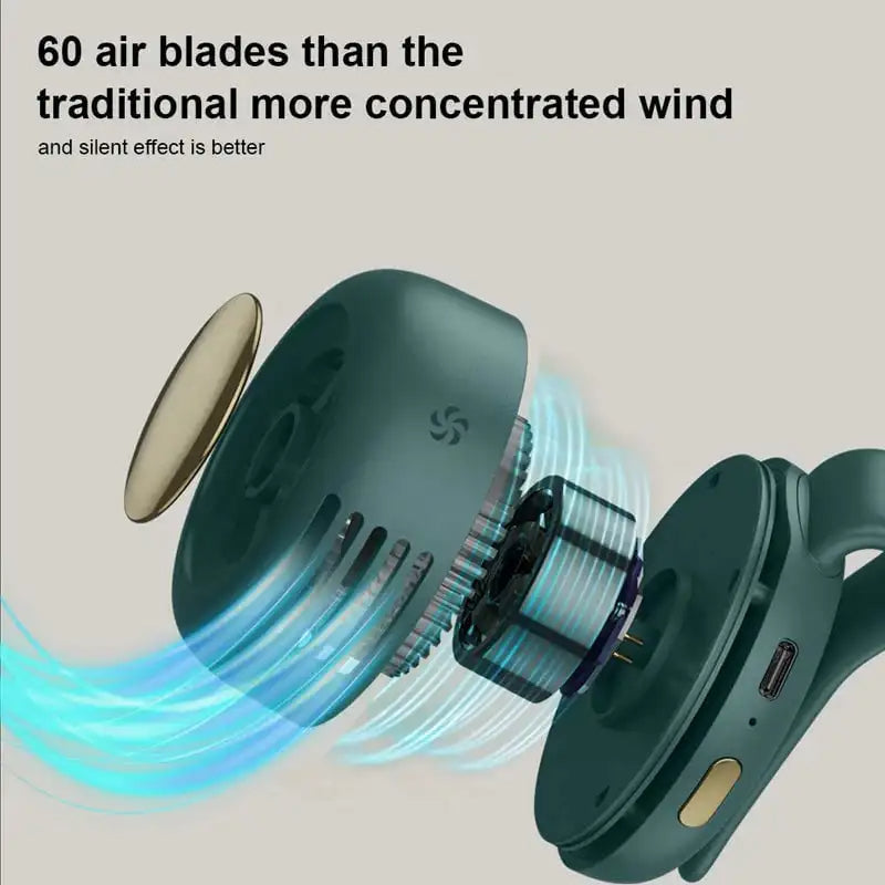 Wearable Clip Fan with Bladeless Design and 23-Hour Battery Life