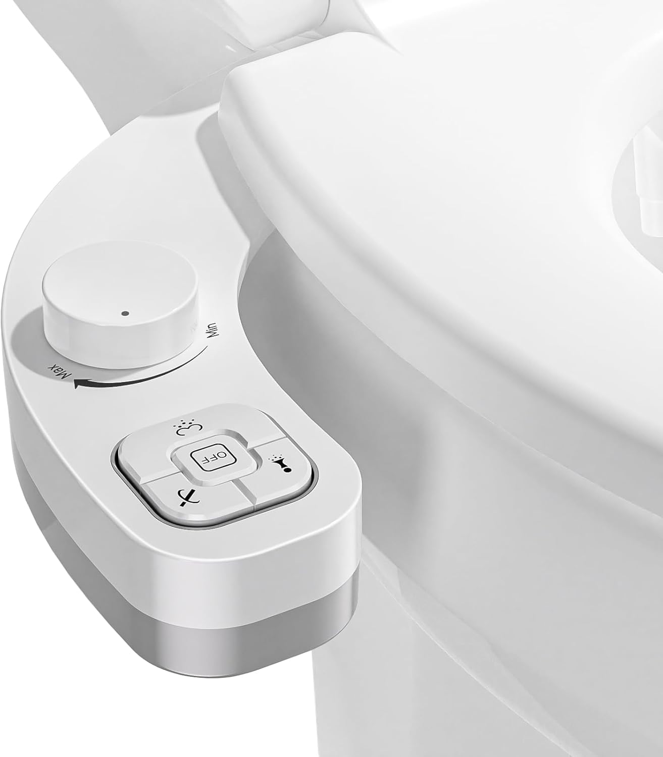 Dual Nozzle Bidet Attachment with Adjustable Pressure and Self Cleaning