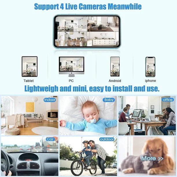 Wireless 1080P Camera with Night Vision and Motion Detection, Magnetic Base