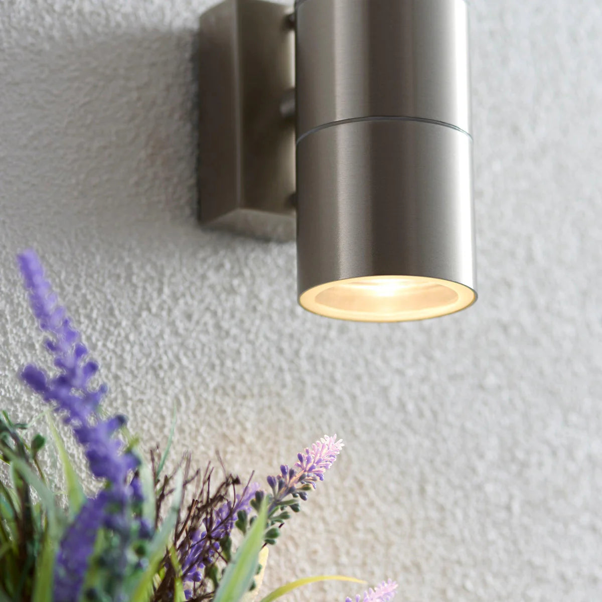 AeroBeam Stainless Steel Outdoor Wall Light Dual GU10 Up & Down Fixture, Modern Exterior Lighting