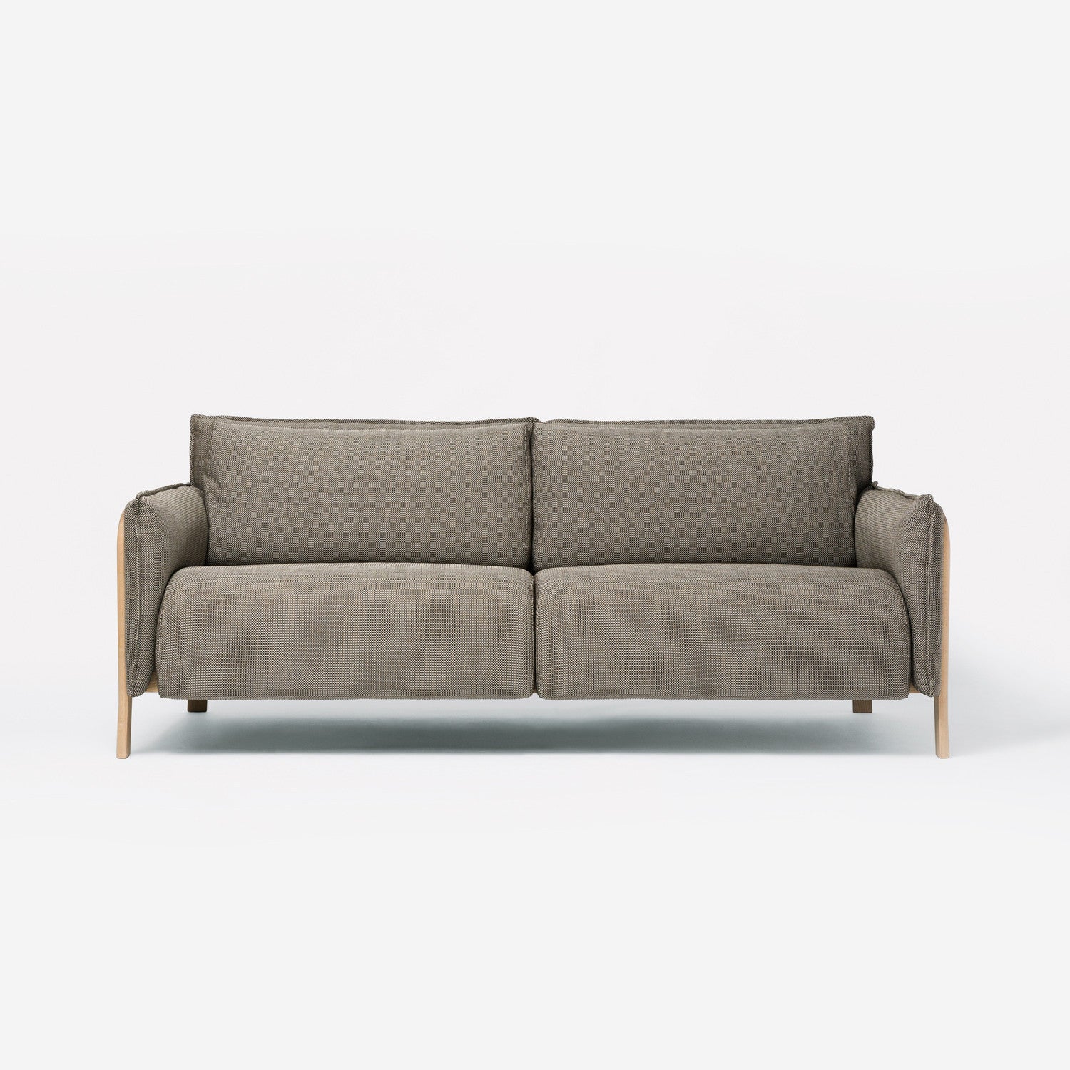 HavenCraft Modern Fabric Sofa with Wooden Frame, 3-Seater Living Room Sofas