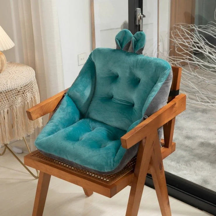 Seat Cushion with Lumbar Support and Non-Slip Base, Machine Washable Cover