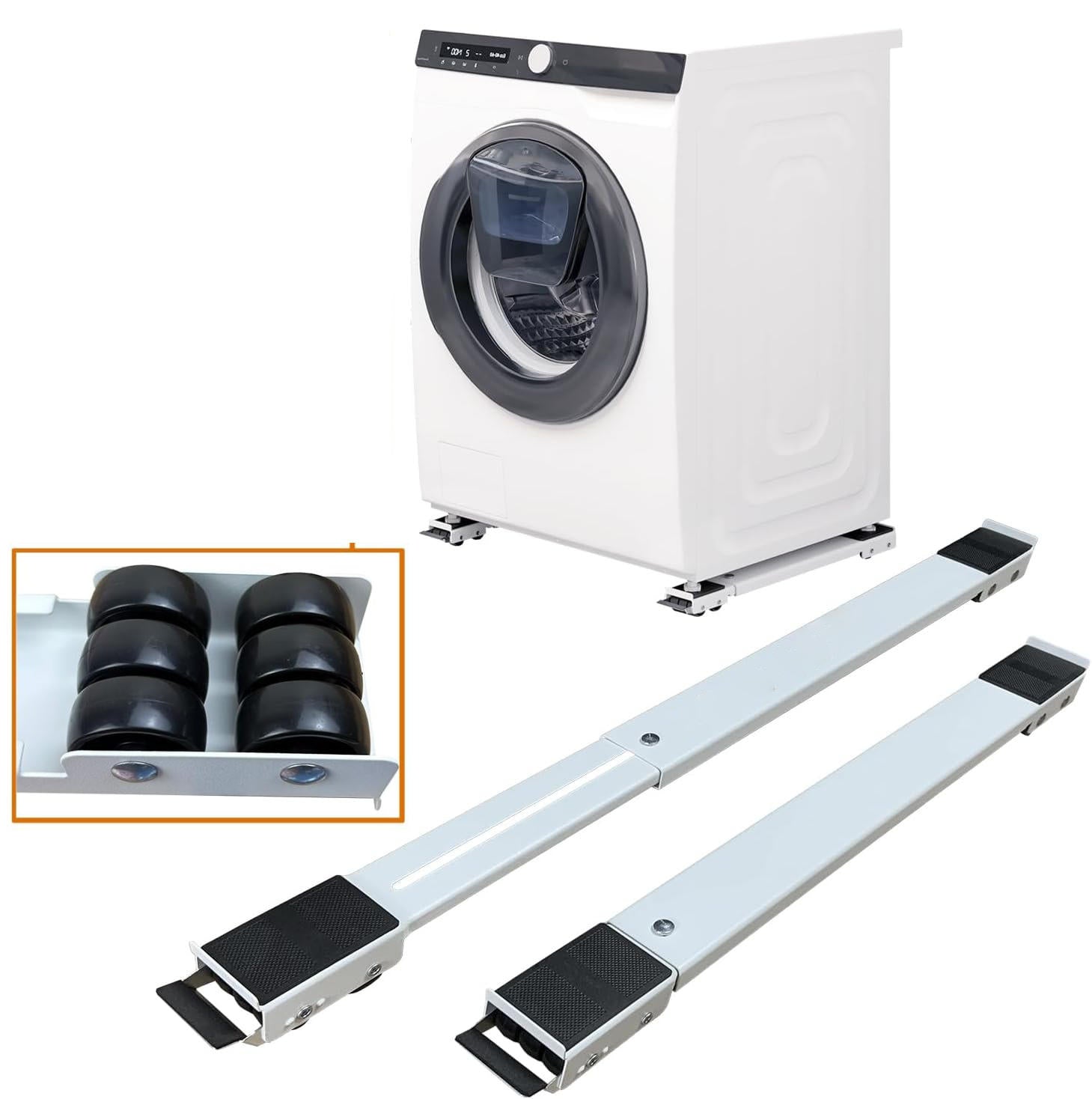 Adjustable Appliance Roller with Dual Brake Locks and 661 Pound Capacity