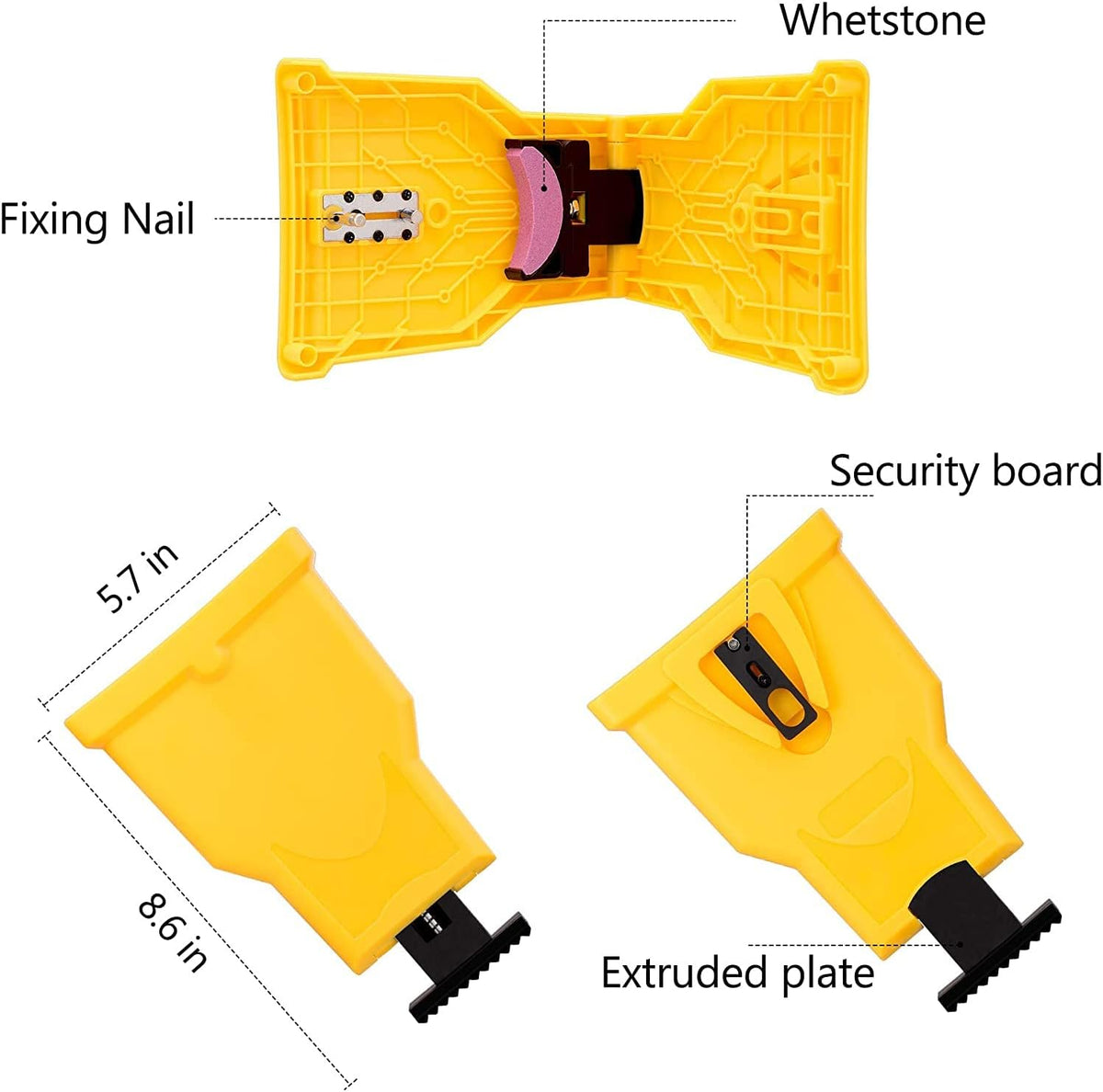 Portable Chainsaw Bar Sharpener with Dual Pin Mount and Grinding Stone