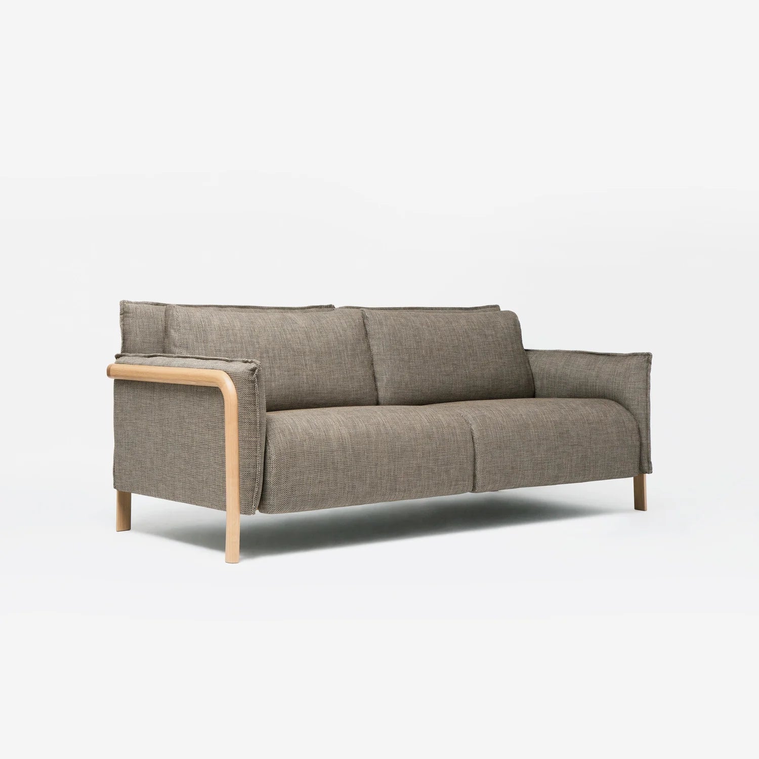 HavenCraft Modern Fabric Sofa with Wooden Frame, 3-Seater Living Room Sofas
