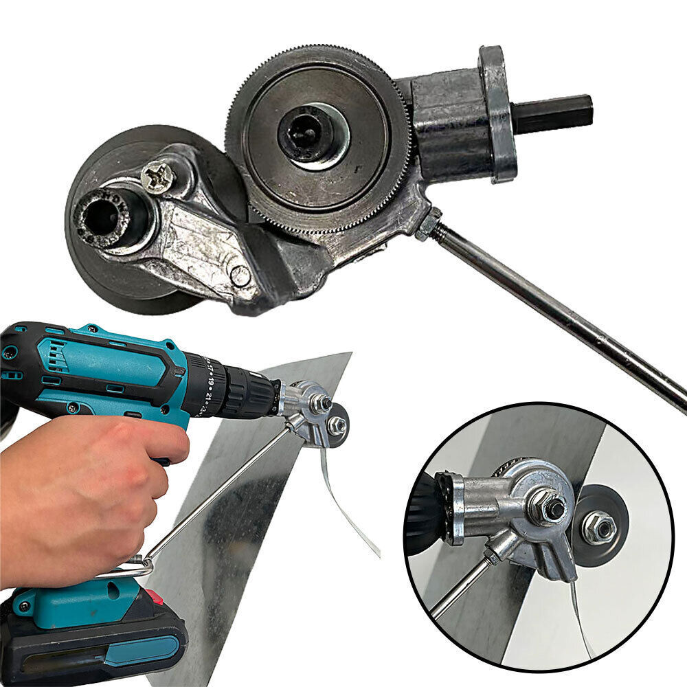 Metal Sheet Drill Cutter Attachment with Blade Guard and Ergonomic Grip