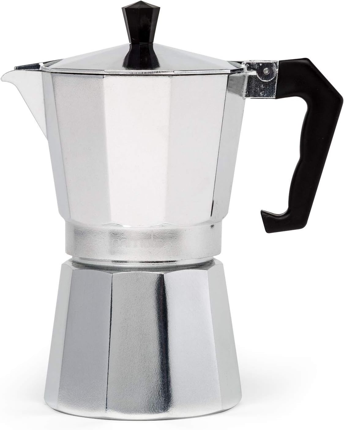Stovetop Espresso Maker with Milk Frother and Heat Resistant Handle for 6 Cups