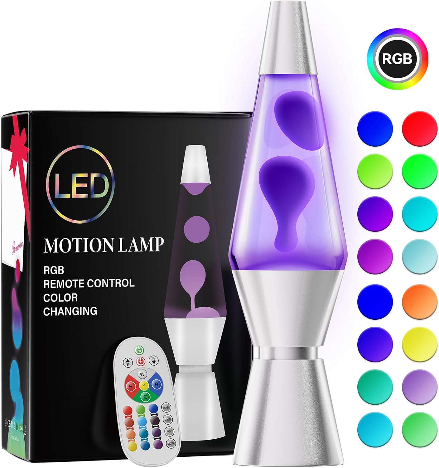 LED Lava Lamp with 17 Color Modes and Wireless Remote Control